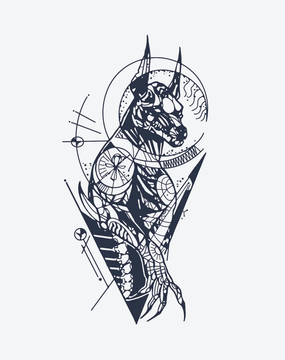 Protector of Graves Half Arm Semi Permanent Tattoos