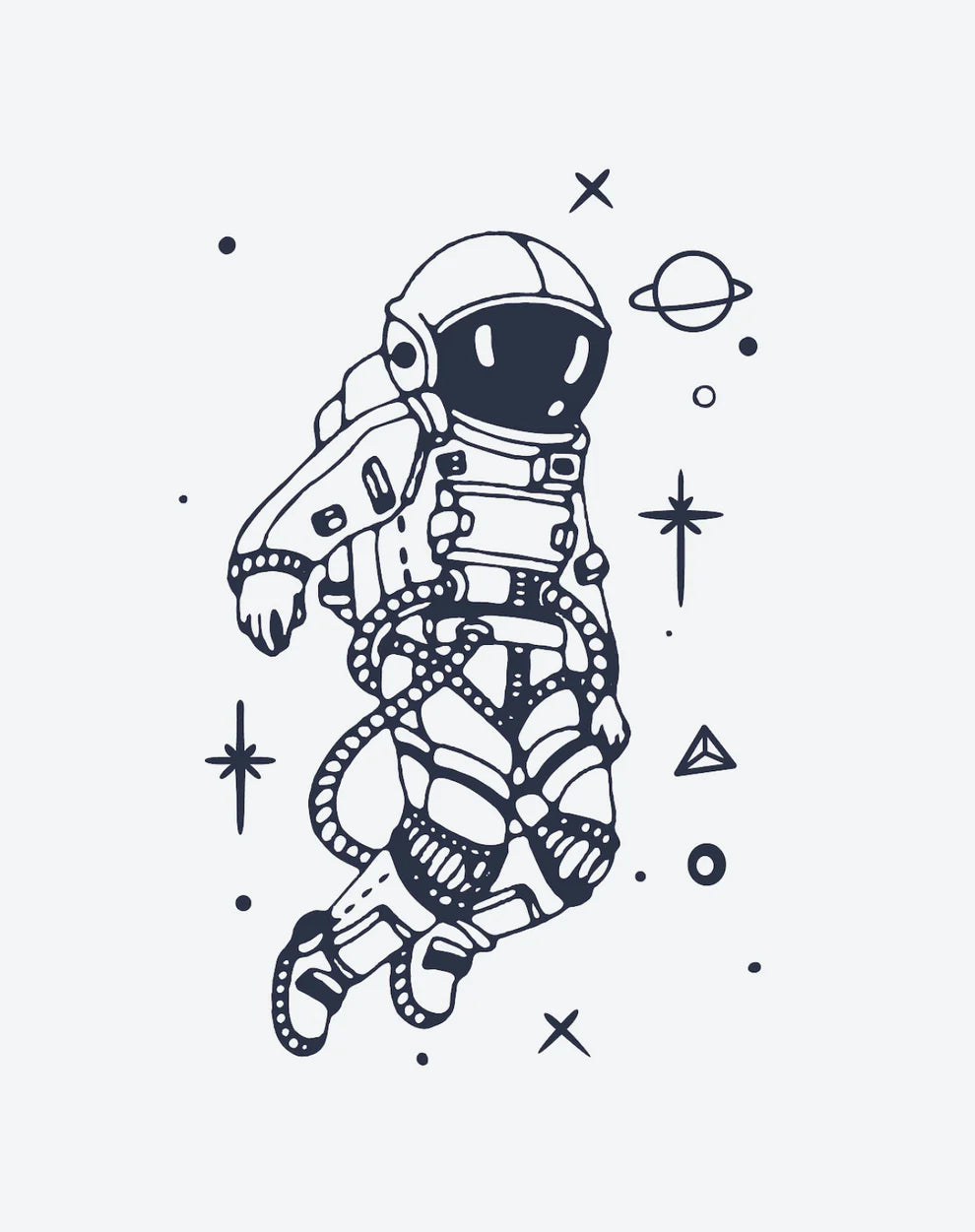 Astronaut in Space Half Arm Semi Permanent Tattoos