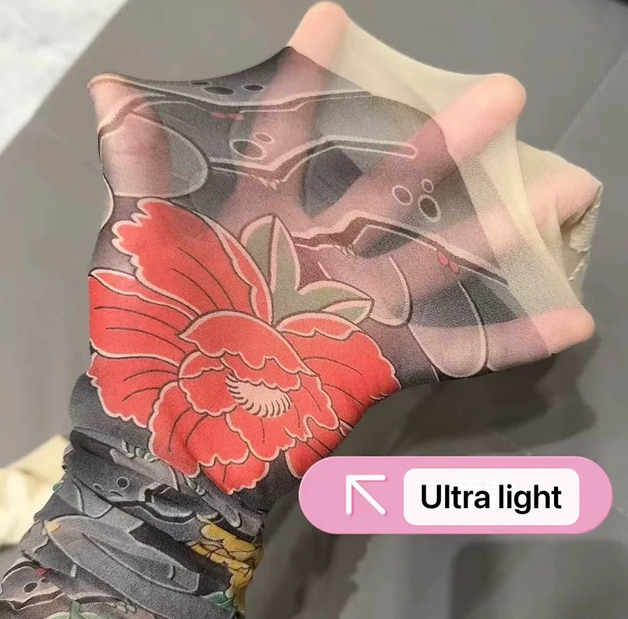 2 Pieces Tattoo Stockings Ultra Light High Elasticity Seamless Tattoo Pantyhose