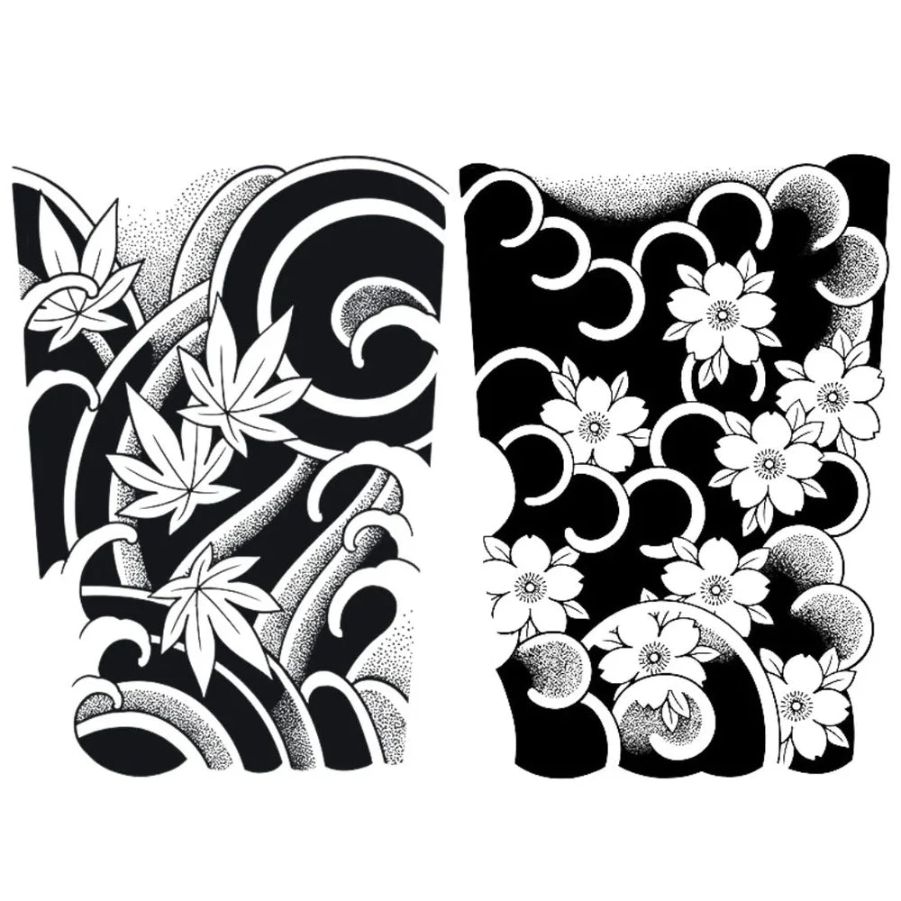 2 Sheets Leaf Cherry Blossom Semi Permanent Half Arm Tattoos Regular price
