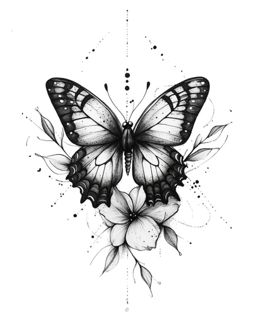 Butterfly & Delicate Flower