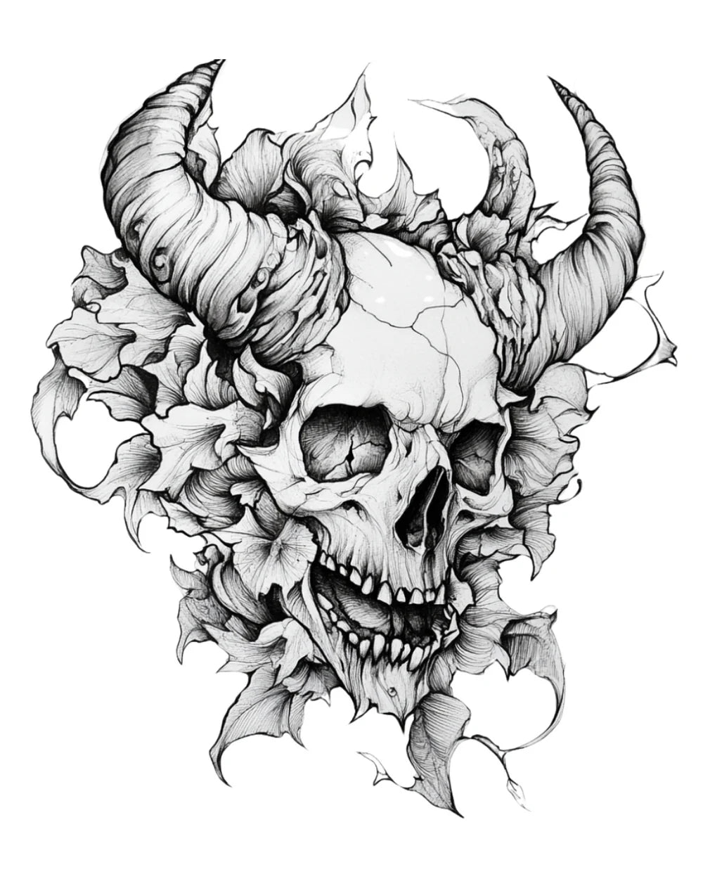 Demonic Skull Twisted Horns