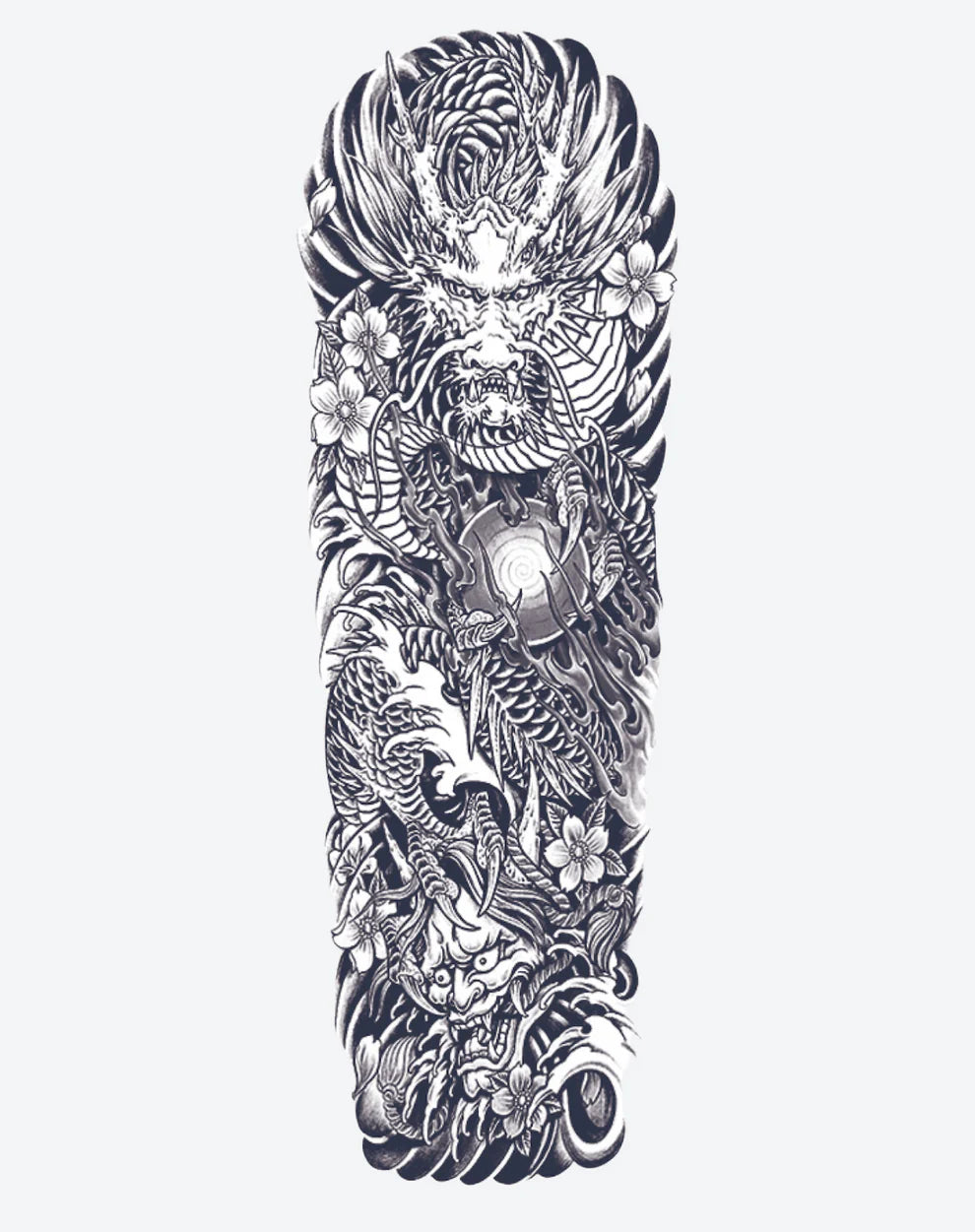 1 Blatt Japanischer Drache Vollarm Halbpermanente Tattoos