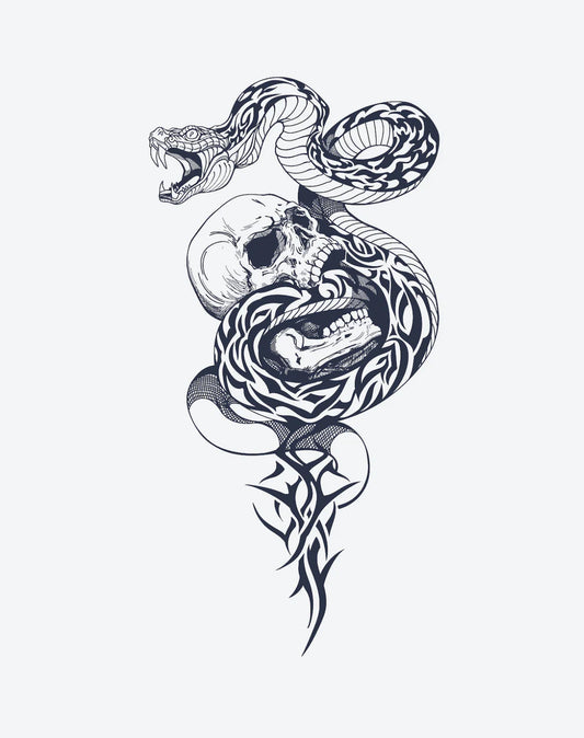 1 Sheet Cyber Snake & Skull