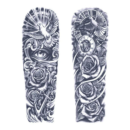 2 Sheets Pigeon Eye Rose Semi Permanent Sleeve Tattoos
