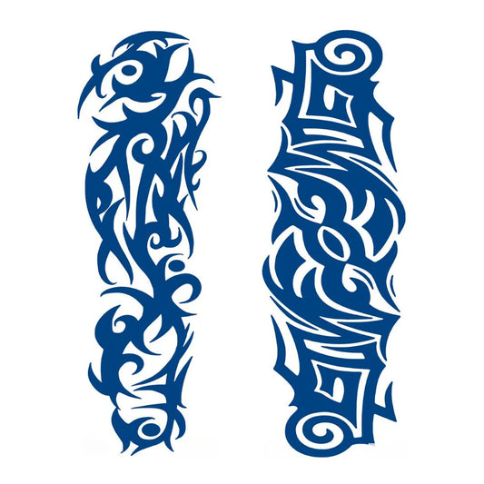 2 Blätter Totem Halbpermanente Ärmel-Tattoos 