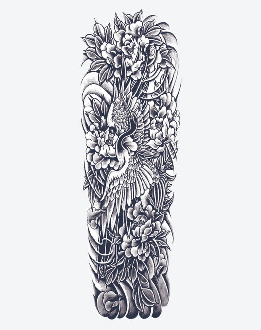 1 Sheet Crane and Flowers Sleeve