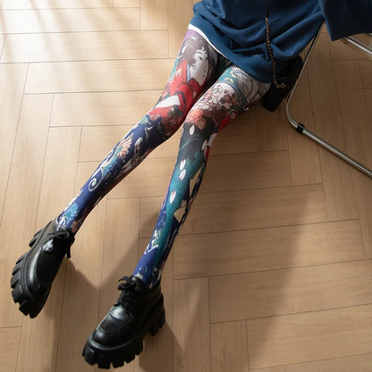 2 Pieces Tattoo Stockings Ultra Light High Elasticity Seamless Tattoo Pantyhose