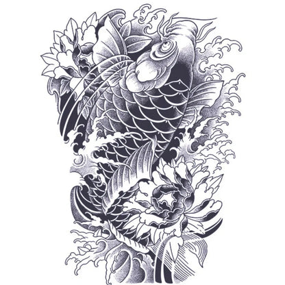 Fish Full Back Semi Permanent Tattoos