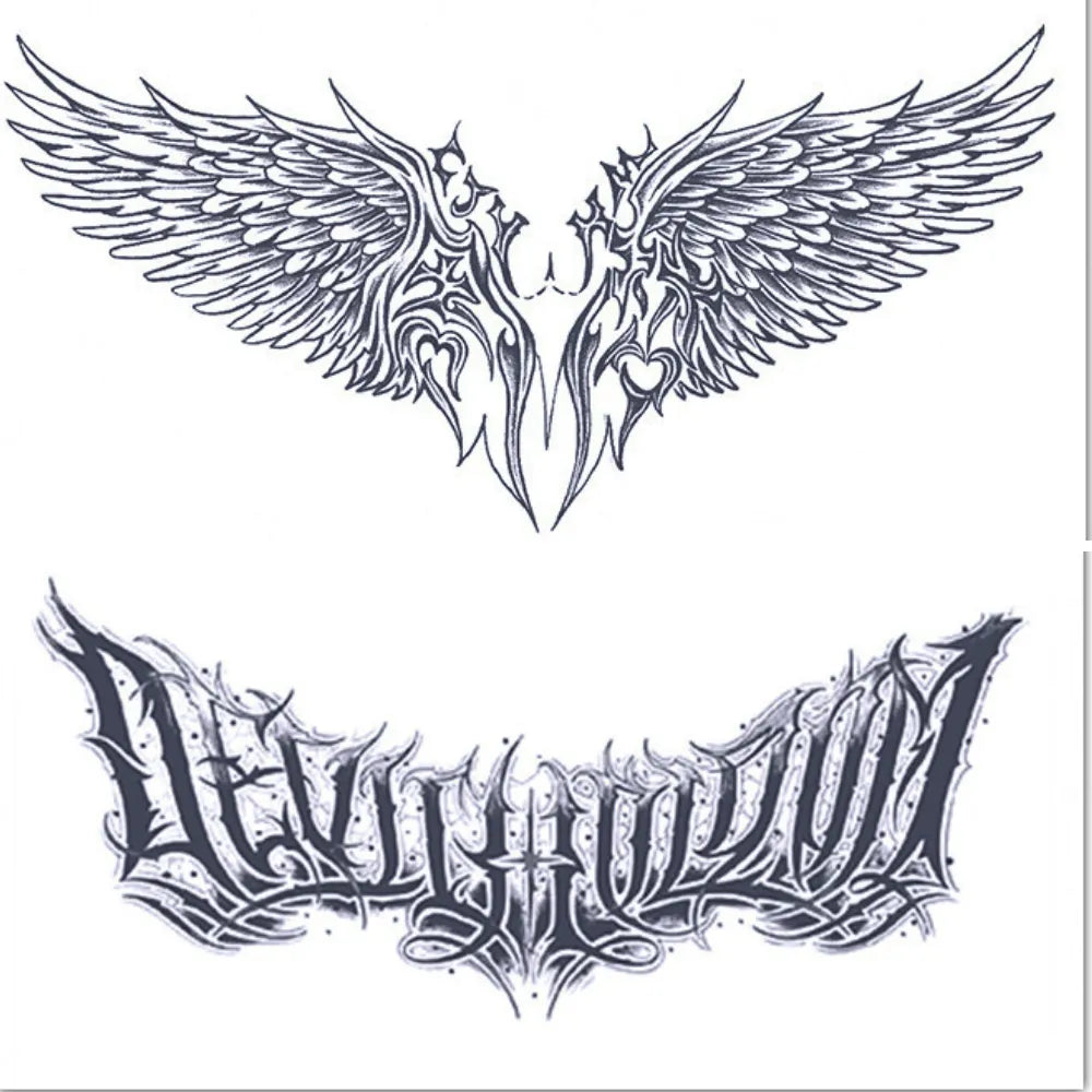 2 Sheets Phoenix Chest Shoulder Semi Permanent Tattoos