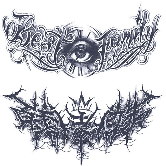 2 Blätter Augenbrust-Schulter-halbpermanente Tattoos 