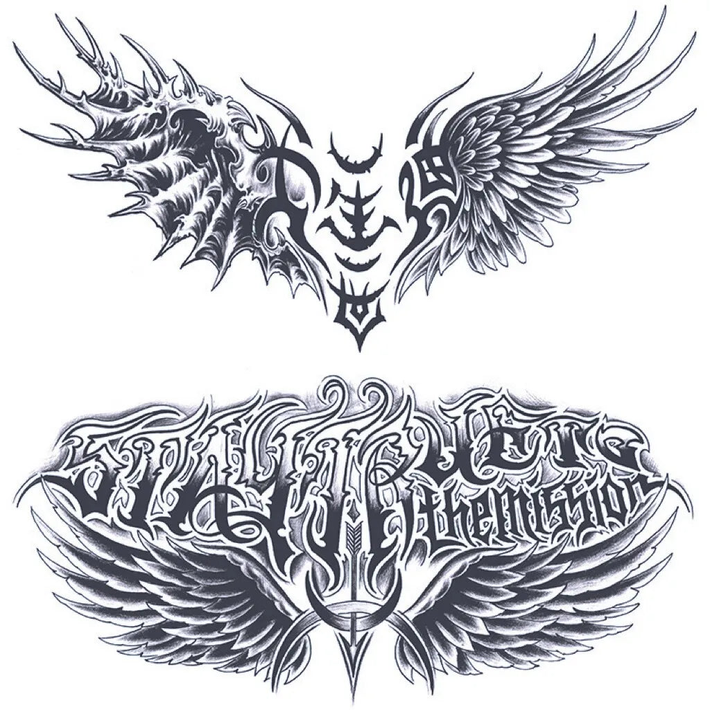 2 Sheets Phoenix Chest Shoulder Semi Permanent Tattoos