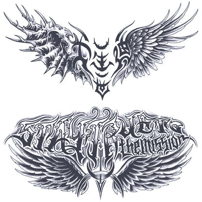 2 Sheets Phoenix Chest Shoulder Semi Permanent Tattoos
