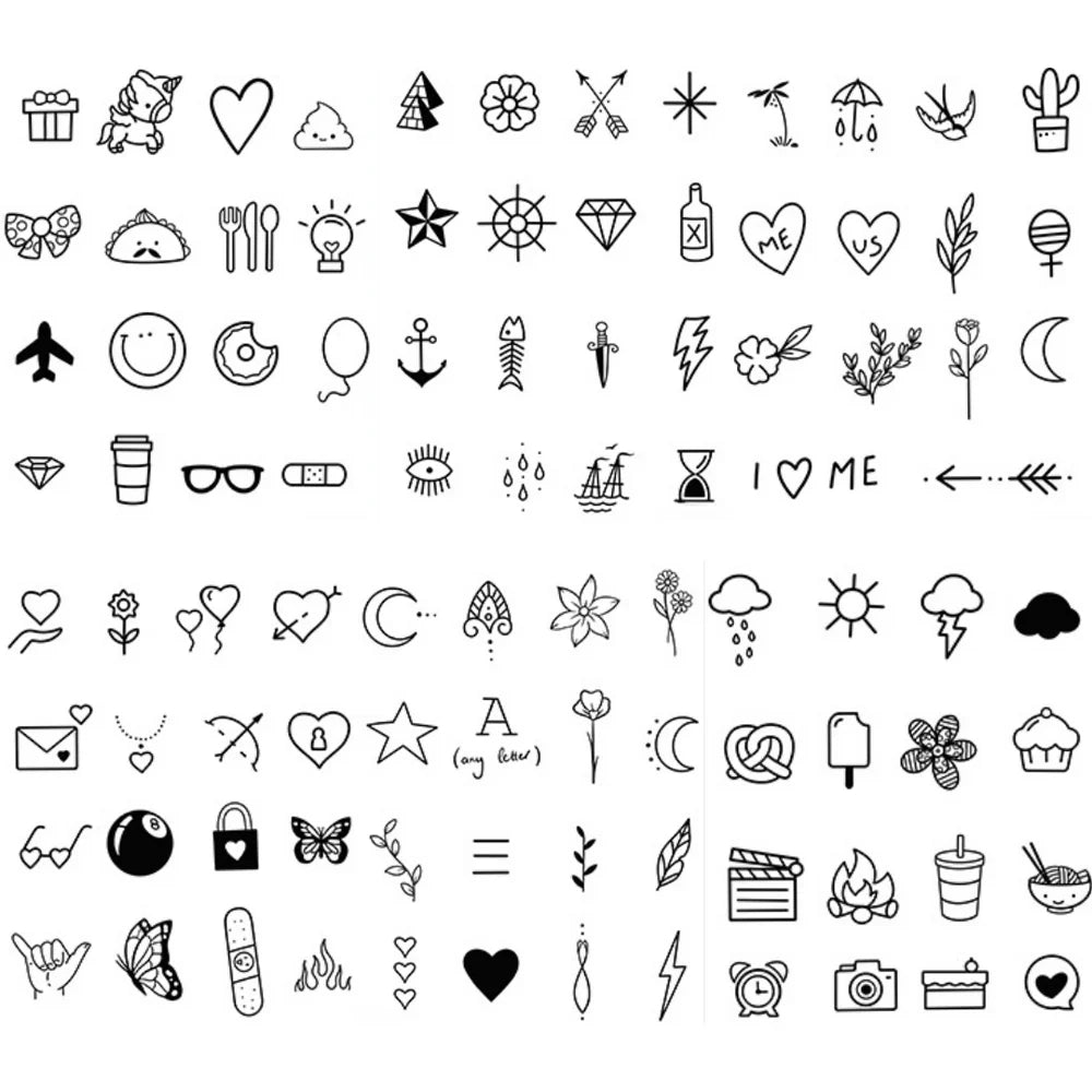 6 Sheets Gift Box Pony Heart Small Finger Face Semi Permanent Tattoos Regular price