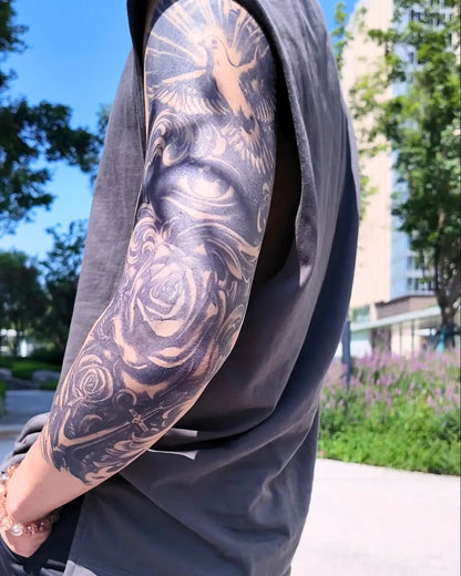 1 Sheet Dove & Eye Sleeve Full Arm Semi Permanent Tattoos